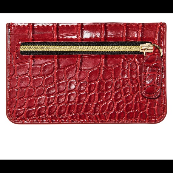 B-low the Belt Faux Croc Card Case in Red - Picture 2 of 3